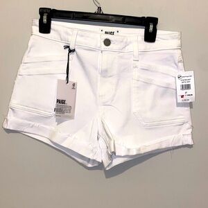 🌺NWT PAIGE Jimmy Utility Optic White Shorts Size 28 Retail $159